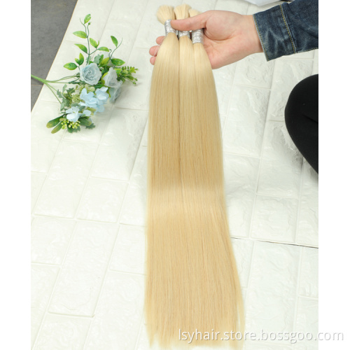100% Virgin Remy Bulk Hair Extensions European Caucasian Blonde 613 60 Wholesale No Weft Human Hair Extensions